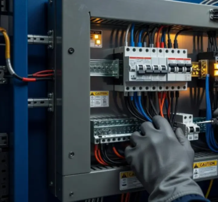 Installation de tableau électrique industriel