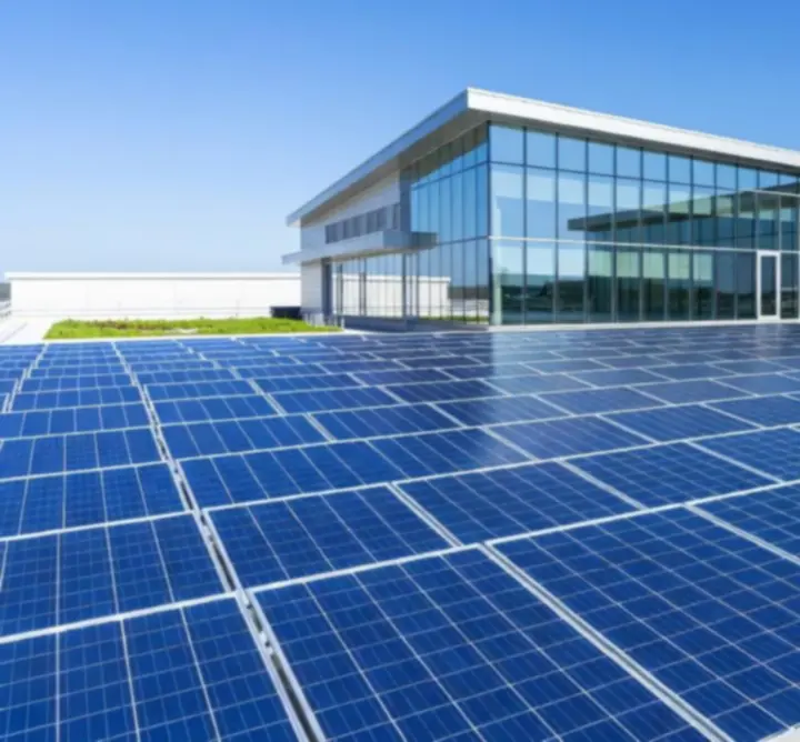 Installation solaire commerciale de pointe sur toiture industrielle