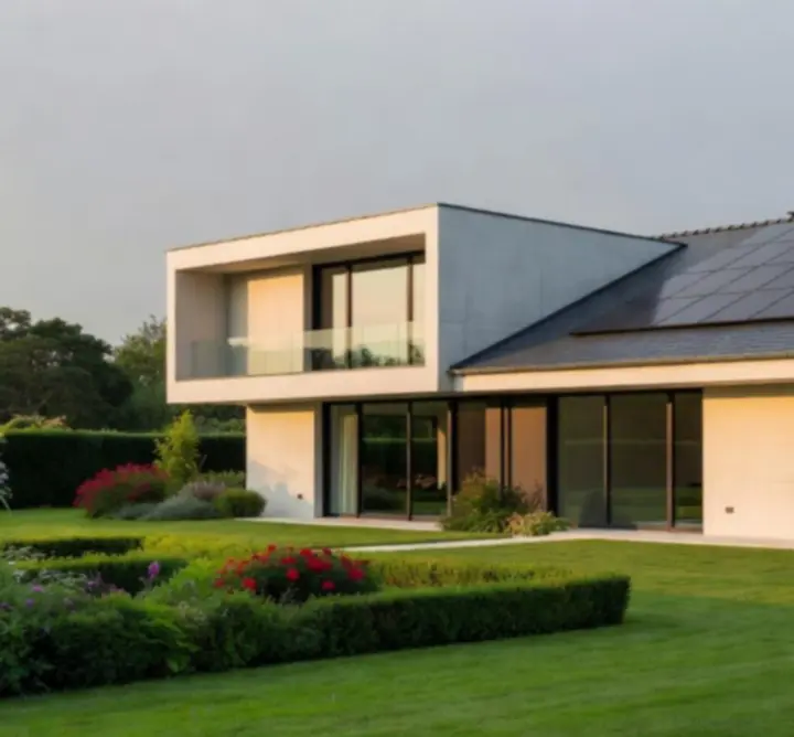 Installation solaire résidentielle sur toiture moderne