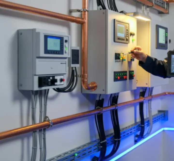 Technicien certifié effectuant l'étalonnage d'un système HVAC