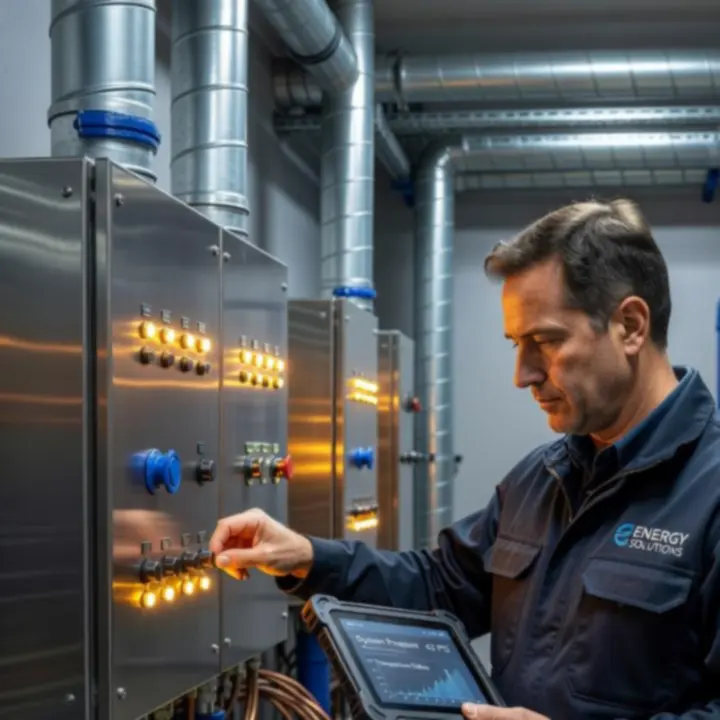 Technicien certifié inspectant un équipement énergétique